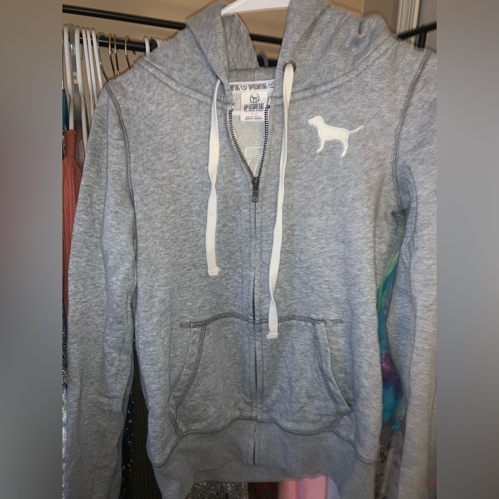 Grey PINK zip-up